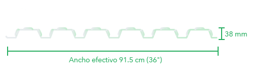 Lámina acanalada losacero 15